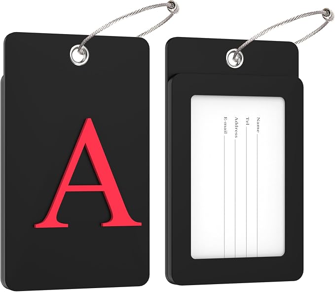 Gostwo 2 Pack Luggage Tags for Suitcases, 26 Initial Letter Travel Luggage - Image 2