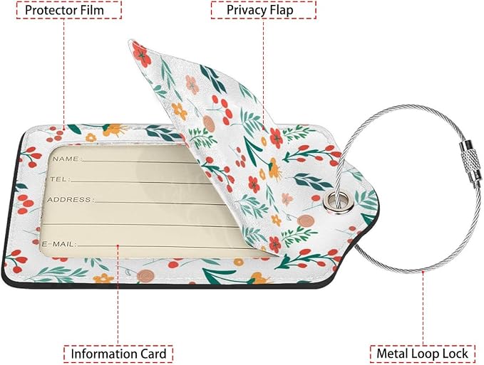 Floral Pattern Luggage Tag Personalized Luggage Tags - Image 2