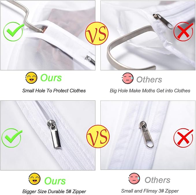 Garment Bags for Hanging Clothes 24''X48'' Suit Bags for Closet Storage Plastic - Image 4