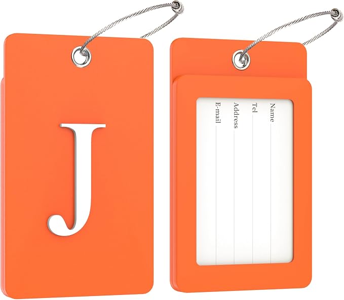 Gostwo 2 Pack Luggage Tags for Suitcases, 26 Initial Letter Travel Luggage - Image 2