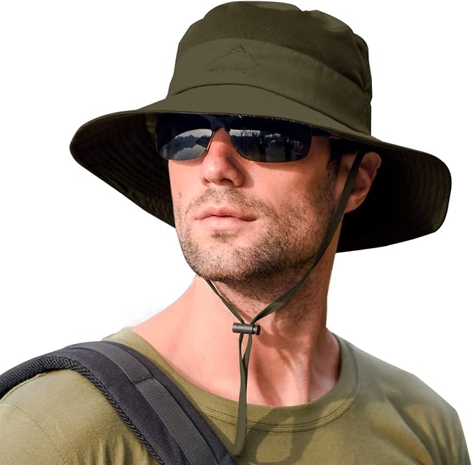 Sun Hats for Men Women Fishing Hat UPF 50+ Breathable Wide Brim Summer UV by Rosoz
