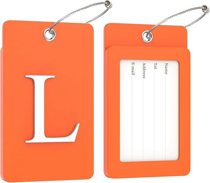 Gostwo 2 Pack Luggage Tags for Suitcases, 26 Initial Letter Travel Luggage - Image 2