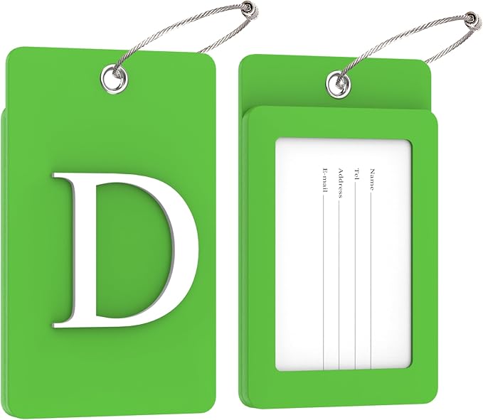 Gostwo 2 Pack Luggage Tags for Suitcases, 26 Initial Letter Travel Luggage - Image 2