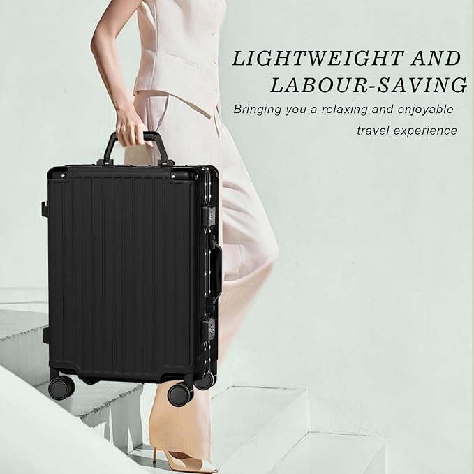 AnyZip Luggage PC+ABS Aluminum Frame Zipperless Checked Luggage Hard Shell - Image 5