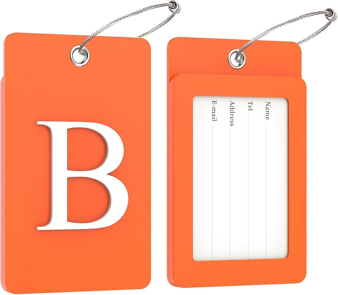 Gostwo 2 Pack Luggage Tags for Suitcases, 26 Initial Letter Travel Luggage - Image 2