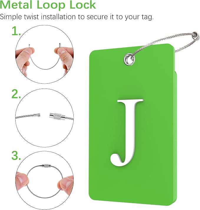 Gostwo 2 Pack Luggage Tags for Suitcases, 26 Initial Letter Travel Luggage - Image 3
