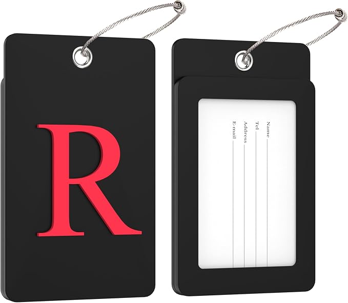 Gostwo 2 Pack Luggage Tags for Suitcases, 26 Initial Letter Travel Luggage - Image 2