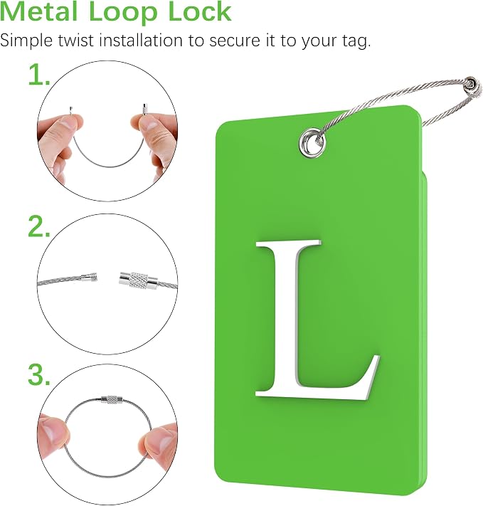 Gostwo 2 Pack Luggage Tags for Suitcases, 26 Initial Letter Travel Luggage - Image 3