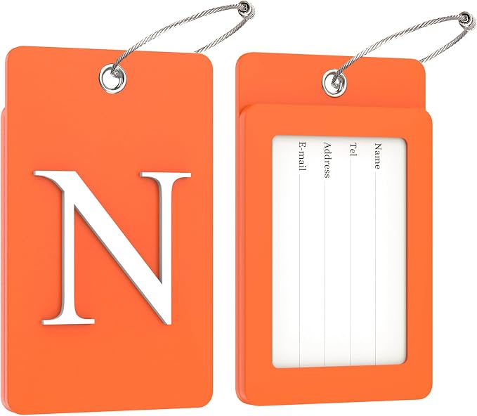Gostwo 2 Pack Luggage Tags for Suitcases, 26 Initial Letter Travel Luggage - Image 2