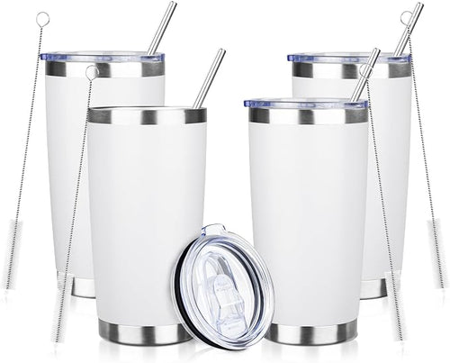 20oz Tumbler with Straw and Brush, Stainless Steel Vacuum Insulated tumbler by Unknown