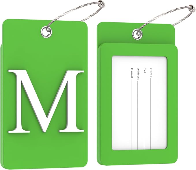 Gostwo 2 Pack Luggage Tags for Suitcases, 26 Initial Letter Travel Luggage - Image 2