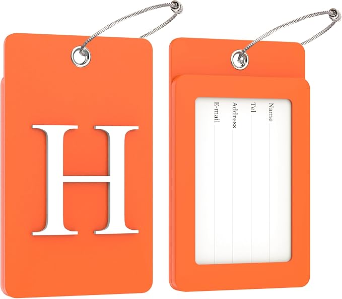 Gostwo 2 Pack Luggage Tags for Suitcases, 26 Initial Letter Travel Luggage - Image 2