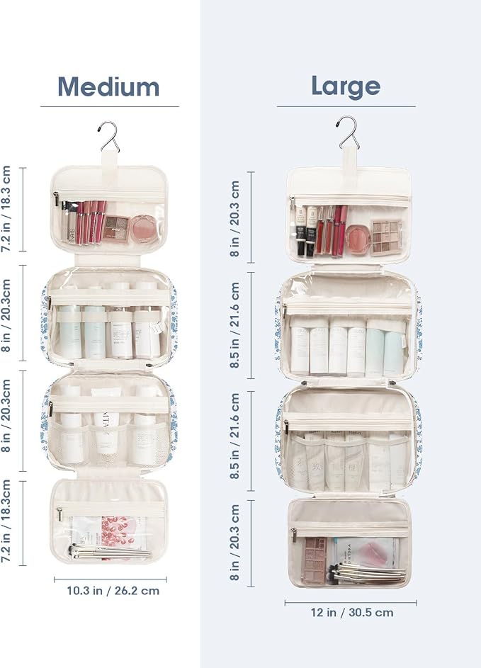 Narwey Travel Toiletry Bag for Women Large Hanging Makeup Bag Organizer - Image 3
