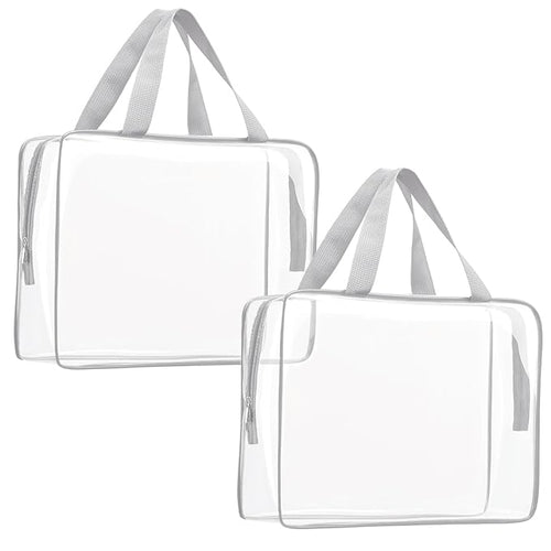 2Pcs Crystal Clear PVC Travel Toiletry Bag Kit by ROYBENS