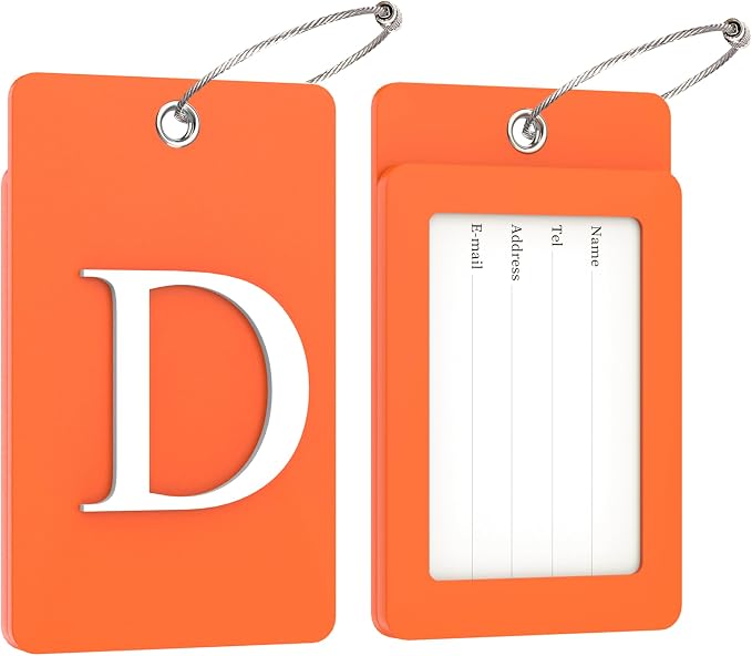 Gostwo 2 Pack Luggage Tags for Suitcases, 26 Initial Letter Travel Luggage - Image 2
