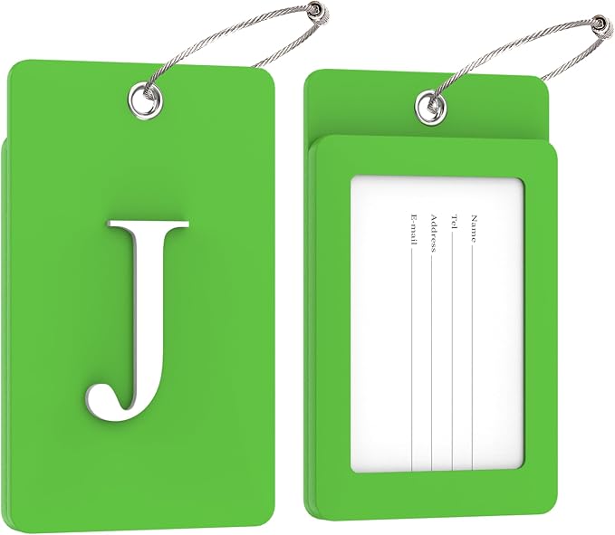 Gostwo 2 Pack Luggage Tags for Suitcases, 26 Initial Letter Travel Luggage - Image 2