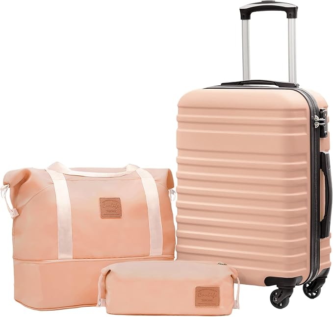 Coolife Suitcase Set 3 Piece Luggage Set Carry On Hardside Luggage by COOLIFE