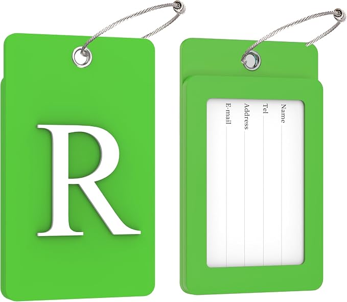 Gostwo 2 Pack Luggage Tags for Suitcases, 26 Initial Letter Travel Luggage - Image 2