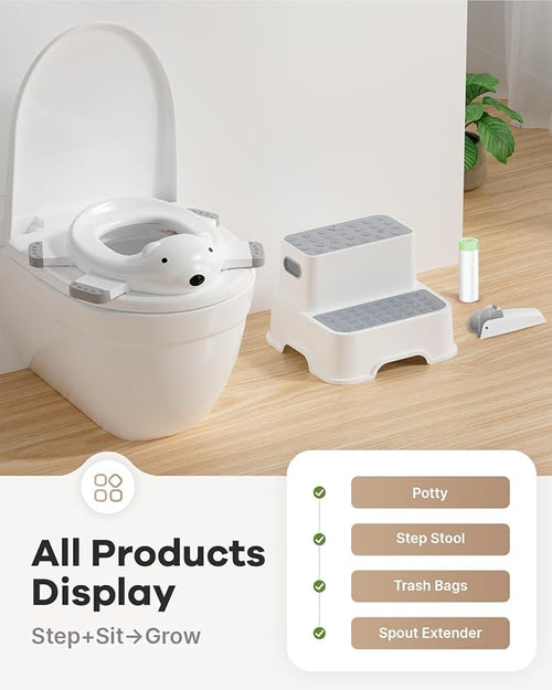 3 in 1 Potty Training Toilet & Toddler No-Slip Step Stool - Image 2