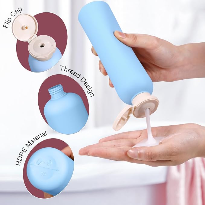 Travel Shampoo Bottle, Empty Plastic Squeeze Bottles 8.8oz - Image 6