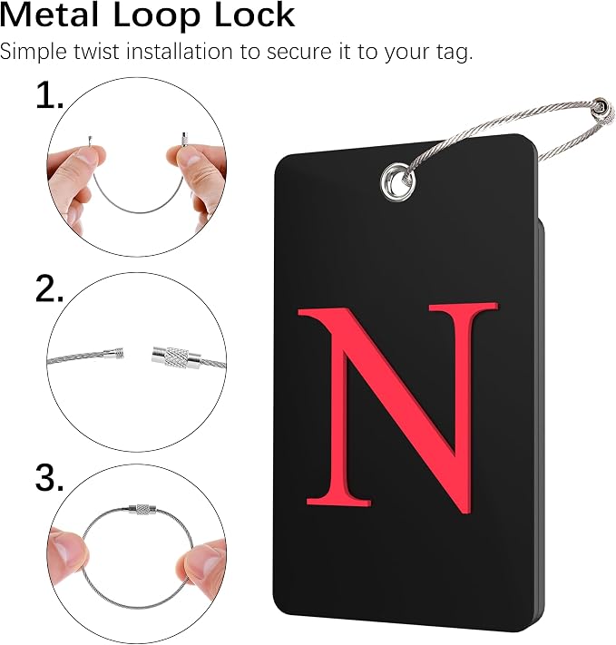 Gostwo 2 Pack Luggage Tags for Suitcases, 26 Initial Letter Travel Luggage - Image 3