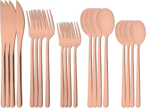 20 Pieces Silverware Set 304 Stainless Steel, Healthy & Eco-Friendly Silver by Uniturcky