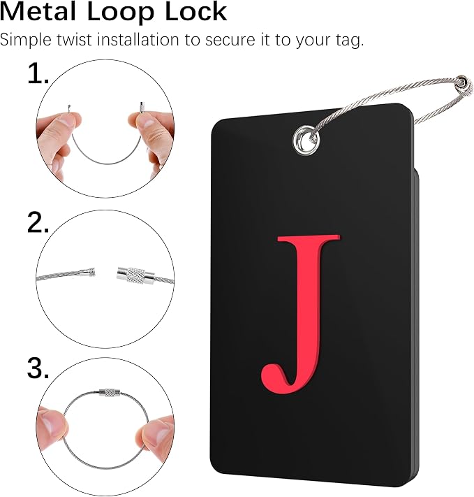 Gostwo 2 Pack Luggage Tags for Suitcases, 26 Initial Letter Travel Luggage - Image 3
