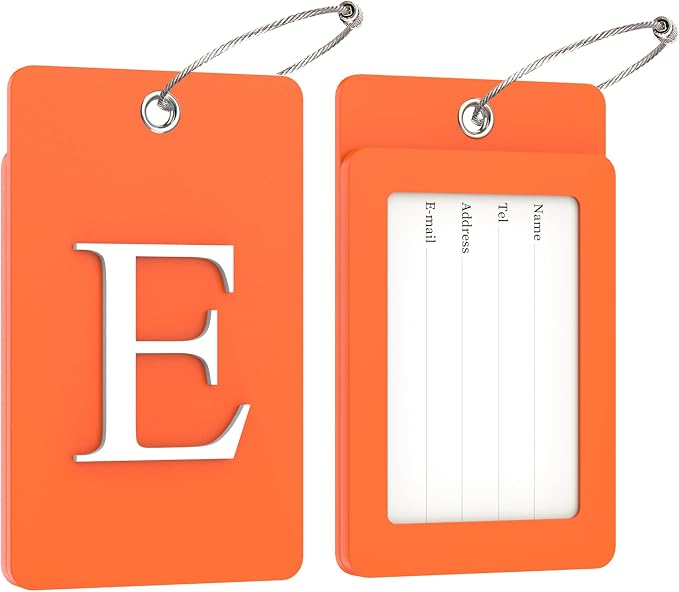 Gostwo 2 Pack Luggage Tags for Suitcases, 26 Initial Letter Travel Luggage - Image 2