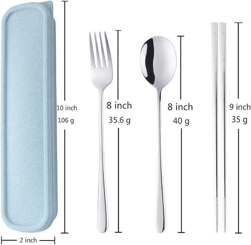 3 PCS Outdoor Flatware Set Fork Spoon Chopsticks/Travel Flatware Set - Image 2