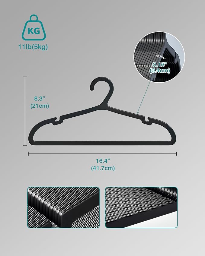 30 Pack Clothes Hangers, Non Slip Plastic Coat Hangers, Space Saving Hangers - Image 7