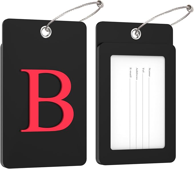 Gostwo 2 Pack Luggage Tags for Suitcases, 26 Initial Letter Travel Luggage - Image 2
