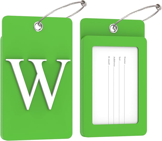 Gostwo 2 Pack Luggage Tags for Suitcases, 26 Initial Letter Travel Luggage - Image 2