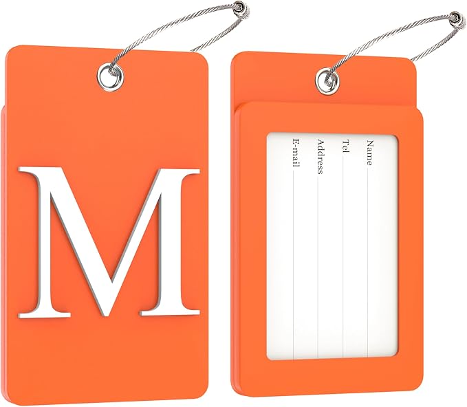 Gostwo 2 Pack Luggage Tags for Suitcases, 26 Initial Letter Travel Luggage - Image 2