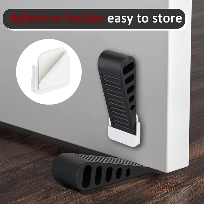 JQK Rubber Door Stopper Wedge, Wooden Floor, DSB61-BK-P3 - Image 3