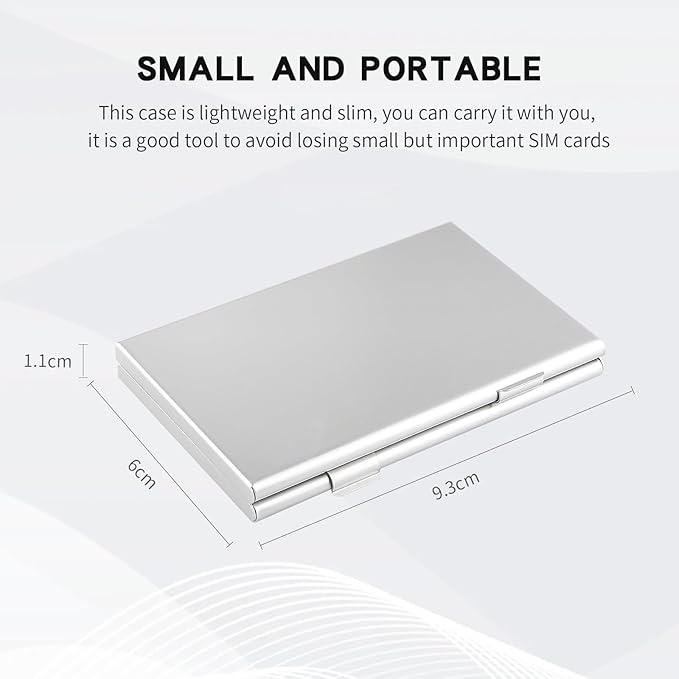 Aluminum SIM Card Case, 24Slots Ultrathin SIM Card Holder, Fit - Image 3