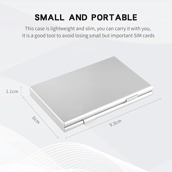 Aluminum SIM Card Case, 16Slots Ultrathin SIM Card Holder, Fit - Image 3