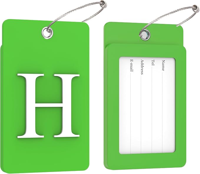 Gostwo 2 Pack Luggage Tags for Suitcases, 26 Initial Letter Travel Luggage - Image 2