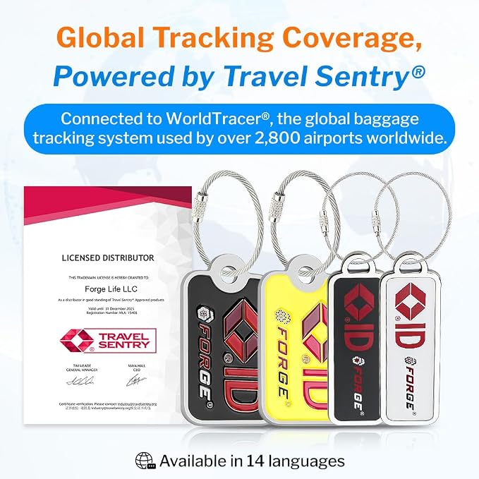 Forge Lost and Found Luggage Tags, Global Luggage Tracking Tag, WorldTracer - Image 2