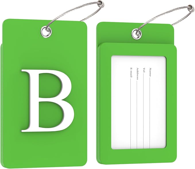 Gostwo 2 Pack Luggage Tags for Suitcases, 26 Initial Letter Travel Luggage - Image 2