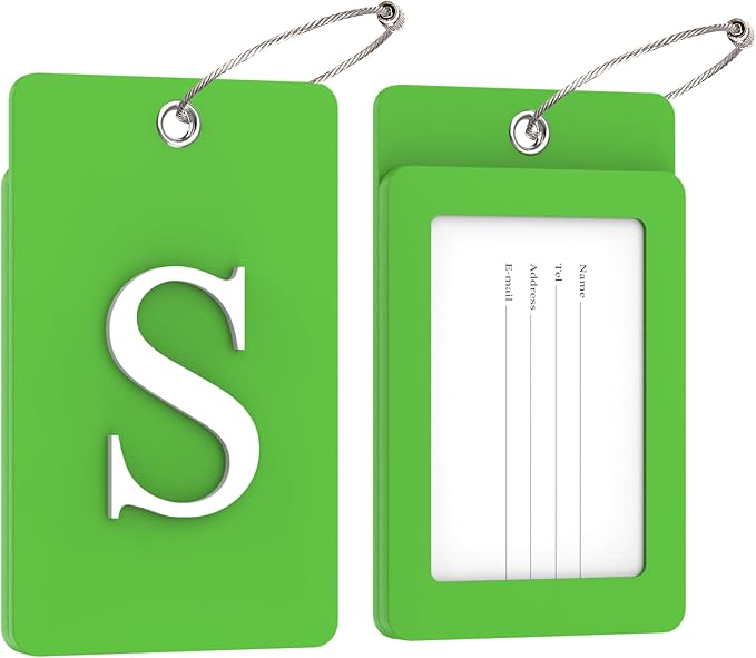 Gostwo 2 Pack Luggage Tags for Suitcases, 26 Initial Letter Travel Luggage - Image 2