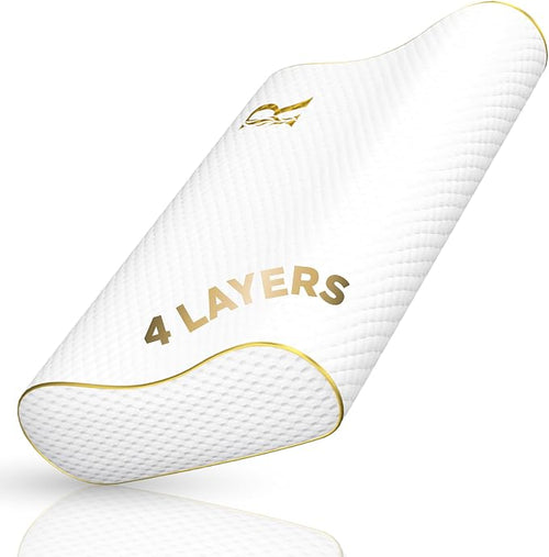 4-Layer Queen, Contour Pillow, Side and Back Sleepers, Orthopedic, Neck Support by ROYALTHERAPY