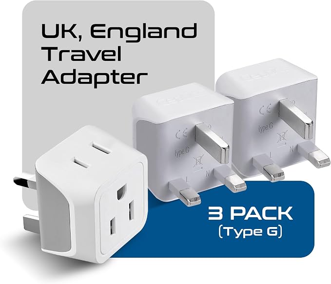 Ceptics UK Travel Plug Adapter, 2 in 1 Type G Adapter, US to UK Adapter - Image 9