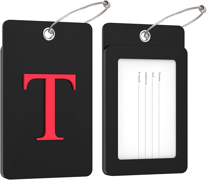 Gostwo 2 Pack Luggage Tags for Suitcases, 26 Initial Letter Travel Luggage - Image 2