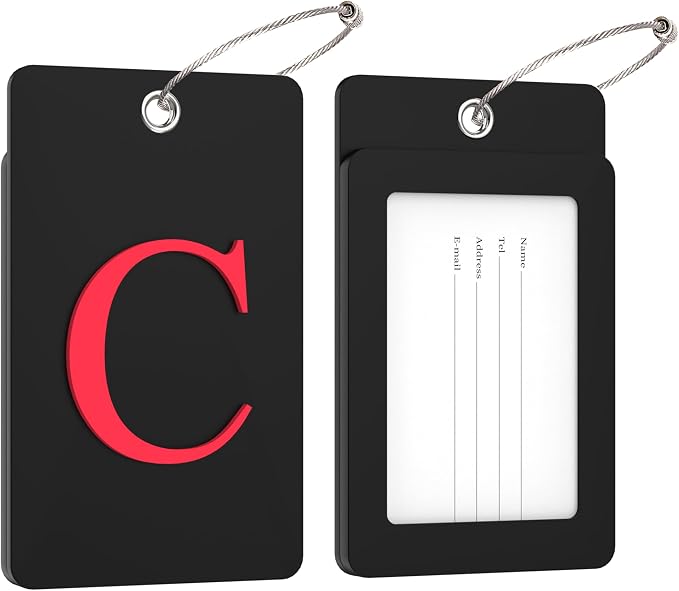 Gostwo 2 Pack Luggage Tags for Suitcases, 26 Initial Letter Travel Luggage - Image 2