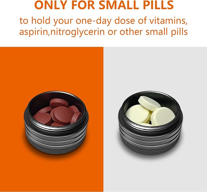 Small Pill Box, Portable Daily Box, Aluminium Alloy Round Container - Image 4