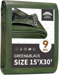 15x30 Feet Tarp Waterproof, 9Mil Thick, Finished Size Tarps, UV Resistant by RAINDEWAY