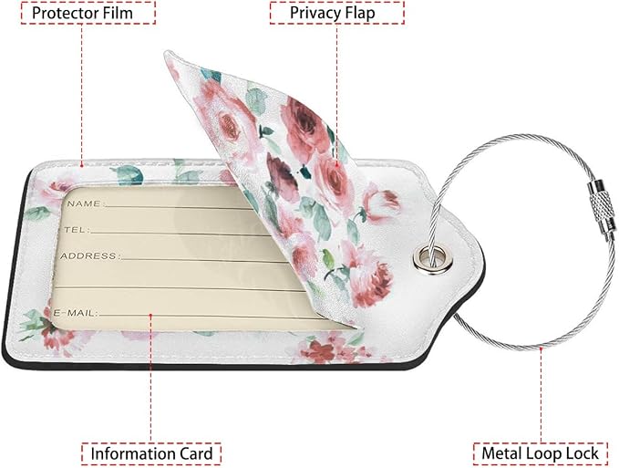 Flowers Watercolor 2-Pack Luggage Tags - Image 2