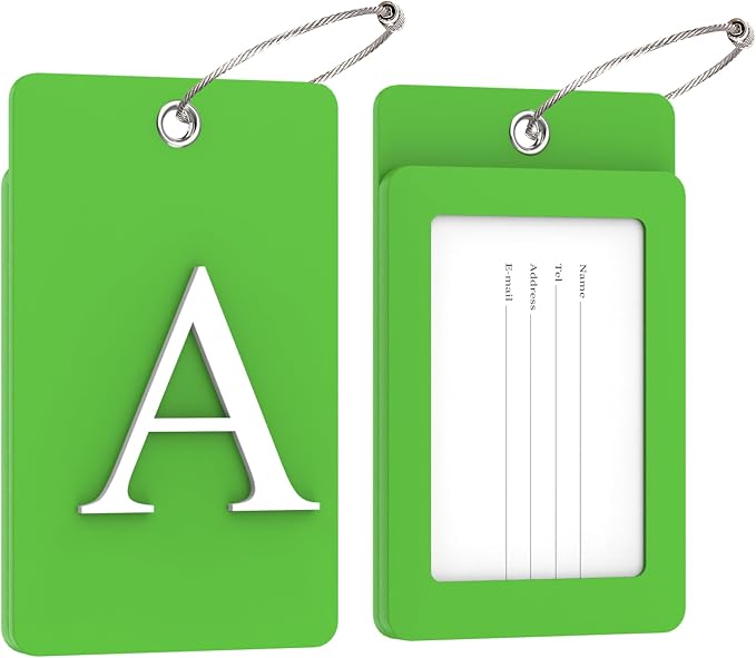 Gostwo 2 Pack Luggage Tags for Suitcases, 26 Initial Letter Travel Luggage - Image 2