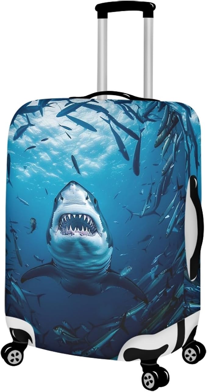 Seadworld Shark Luggage Cover 26-29 Inch High Elastic Thickened Travel Suitcase - Image 2