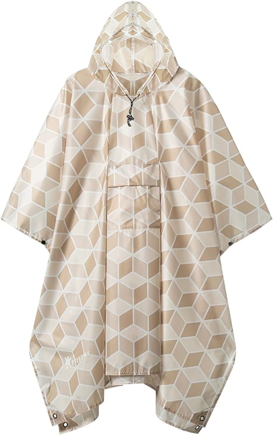 PTEROMY Hooded Rain Poncho for Adult by PTEROMY